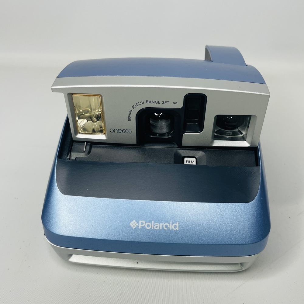 Vintage Polaroid One600 Instant Flash Film Camera Blue